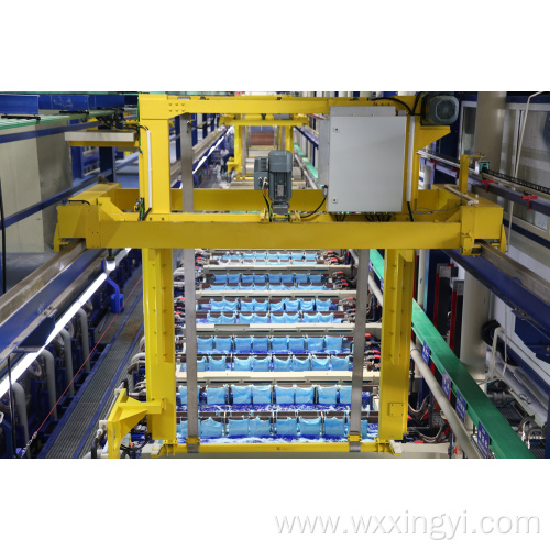 Mobile hoist crane in the plastic plating line